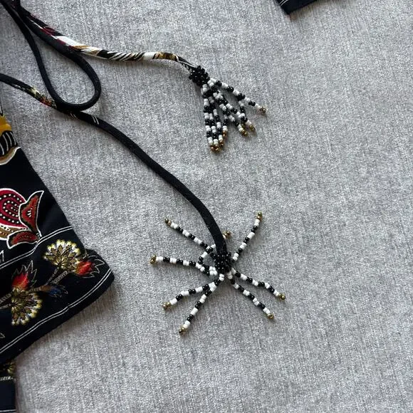 NWT $248 Farm Rio Maxi Floral-print Crepe Wrap Mini Dress - Picture 5 of 6